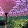 Hand Painted Pink And Green Fringed Garden Parasol, thumbnail 4 of 4