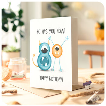Funny 80th Birthday Greeting Card For Him For Her, 2 of 5