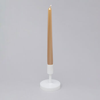 G Decor Velaré Brass Gold Set Of Two, 10 Or 20 Tall Hand Finished Opaline Dinner Candles And Taper Candles, 3 of 3