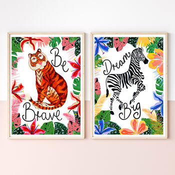 Be Brave Tiger Nursery Print, 4 of 11