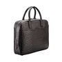 Luxury Leather Soft Briefcase 'Calvino Croco', thumbnail 7 of 10