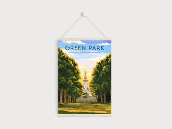 Green Park London Travel Poster Art Print, 6 of 8