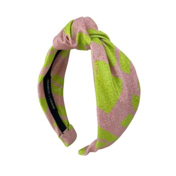 Eco Sparkle Love Lime Knot Headband, 2 of 6