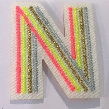 Neon Alphabet Fabric Iron On Patch, 2 of 9