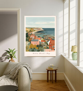 Robin Hood's Bay Coastal Landscape Art Print, 2 of 5
