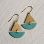 Seafoam Sailing Boat Earrings, thumbnail 2 of 4