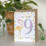 Flamingo 9th Birthday Card, thumbnail 3 of 3
