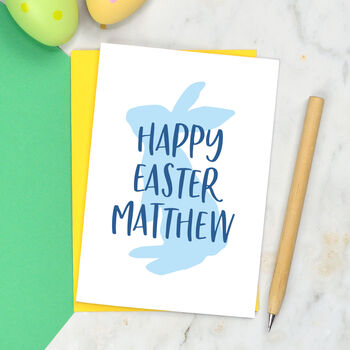 Personalised Bunny Easter Card, 2 of 3