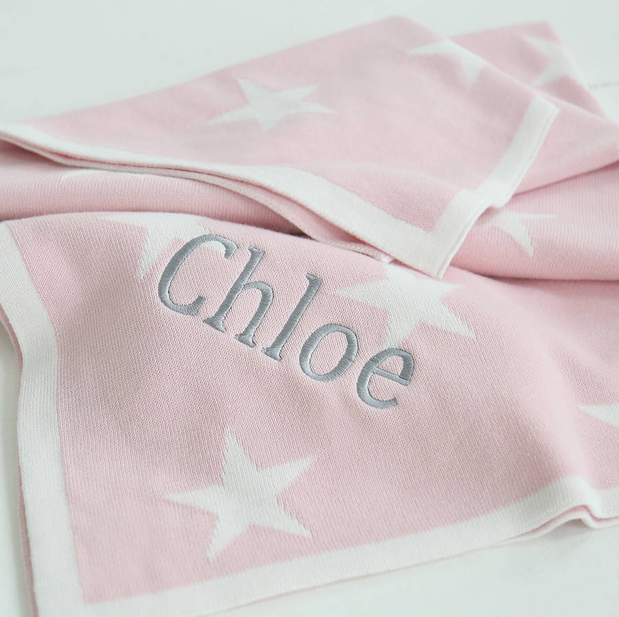 Personalised Pink Star Blanket By My 1st Years