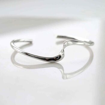 Sterling Silver Twisted Cuff Bangle, 4 of 6