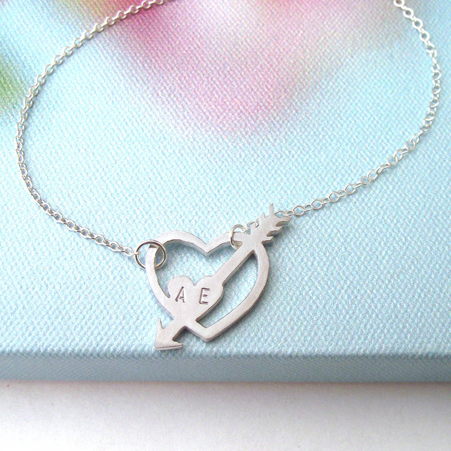 silver heart and arrow necklace by zelda wong
