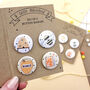 Bee Themed Badges, Pack Of Four, thumbnail 1 of 6