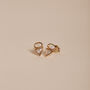 Gold Opal And Diamante Triangle Studs, thumbnail 1 of 5