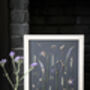 A3 Pressed Flower Art – Nightfall Botanical Arrangement In Sand Frame, thumbnail 3 of 7