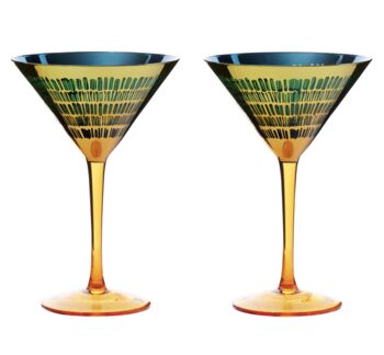 Set Of Two Electroplated Fiesta Cocktail Glasses, 2 of 2