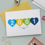 Personalised Year Of Hearts Birthday Card, thumbnail 1 of 5