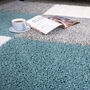 The Rugs Geometric Shaggy Rug Duck Egg Blue Checkered Rug, thumbnail 10 of 12