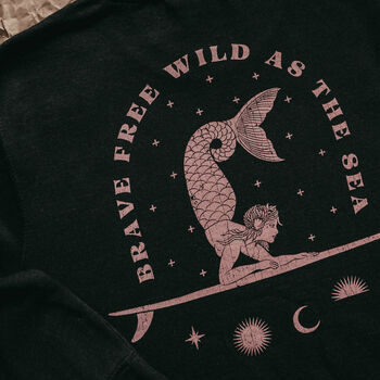 Womens 'Mystic Mermaid' Black Sweatshirt, 3 of 6