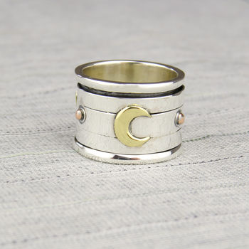 Crescent Moon Spinning Ring, 2 of 5