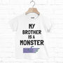 My Brother Is A Monster Children's Halloween T Shirt, thumbnail 5 of 6