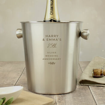 Personalised 50th Annivesary Stainless Steel Ice Bucket, 3 of 3