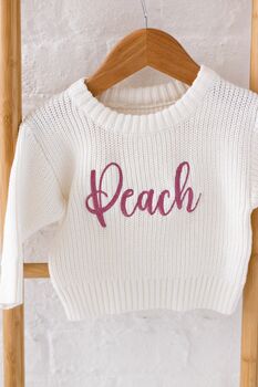 Embroidered Personalised Name Knitted Jumper, 10 of 10