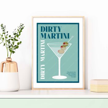Dirty Martini Cocktail Poster, 4 of 5