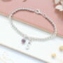 Personalised Initial And Birthstone Charm Bracelet, thumbnail 6 of 10