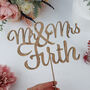 Personalised Wooden Name Wedding Cake Topper, thumbnail 3 of 9