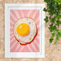 Vibrant Pop Art Fried Egg Kitchen Wall Art Print, thumbnail 1 of 2
