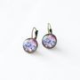 Violet Flower Earrings, thumbnail 7 of 9