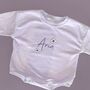 Personalised Embroidered Baby Sweatshirt Romper With Glitter Florals, thumbnail 1 of 2