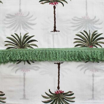 Block Printed Green Palm Tree Cotton Sarong, 6 of 6