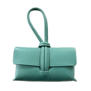 Leather Clutch Crossbody Bag With Knot Handle And Strap, 8 of 12