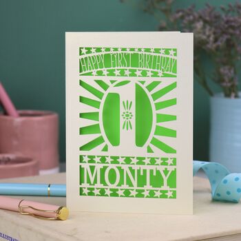 Personalised Papercut Starry First Birthday Card, 3 of 6