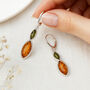 Sterling Silver Mixed Baltic Amber Drop Earrings, thumbnail 1 of 5