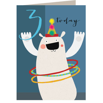 Polar Bear 3rd Birthday Card, 2 of 4
