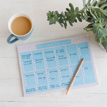 New Week New Goals To Do List Weekly Planner Desk Pad, 9 of 10
