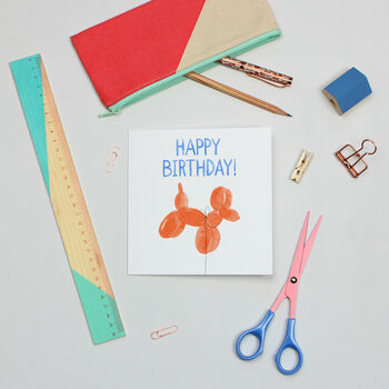 Birthday Balloon Dog Greetings Card, 2 of 3
