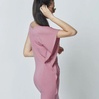 Bea Bamboo Jersey Dress Dusky Pink, 3 of 4