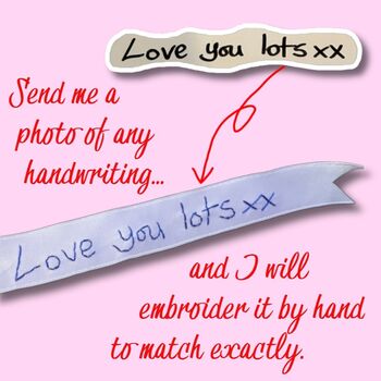 Personalised Handwriting Wedding Bouquet Ribbon, 2 of 8