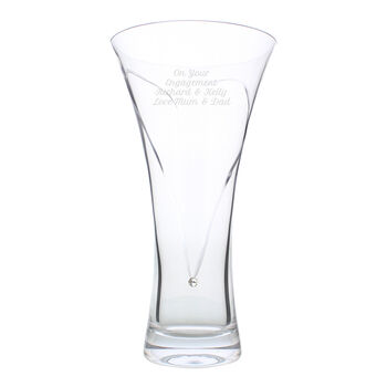 Personalised Heart Silver Swarovski Hand Cut Glass Vase, 4 of 4