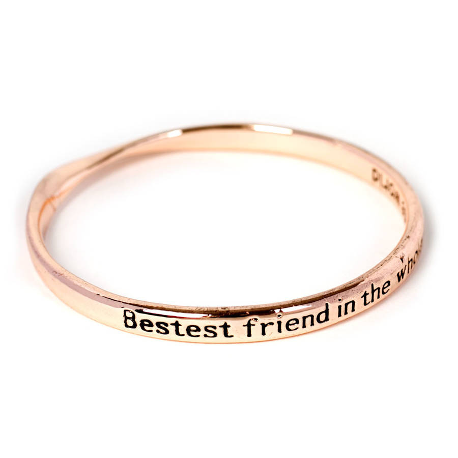 Best Friend Message Bangle By Lovethelinks | notonthehighstreet.com