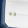 Genuine Peridot Droplet Stud Earrings, thumbnail 4 of 11