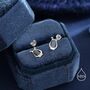 Sterling Silver Lyre Stud Earrings, thumbnail 3 of 11