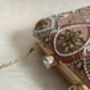 Bronze Embroidered Square Handcrafted Clutch Bag, thumbnail 3 of 7