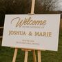 Personalised Wooden Wedding Welcome Sign, thumbnail 1 of 2