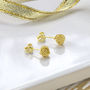 Gold Plated Sterling Silver Knot Stud Earrings, thumbnail 3 of 4