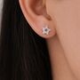 Sterling Silver Cz Star Stud Earrings, thumbnail 1 of 11
