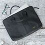Personalised Black Buffalo Leather 15 Inch Laptop Case, thumbnail 4 of 7